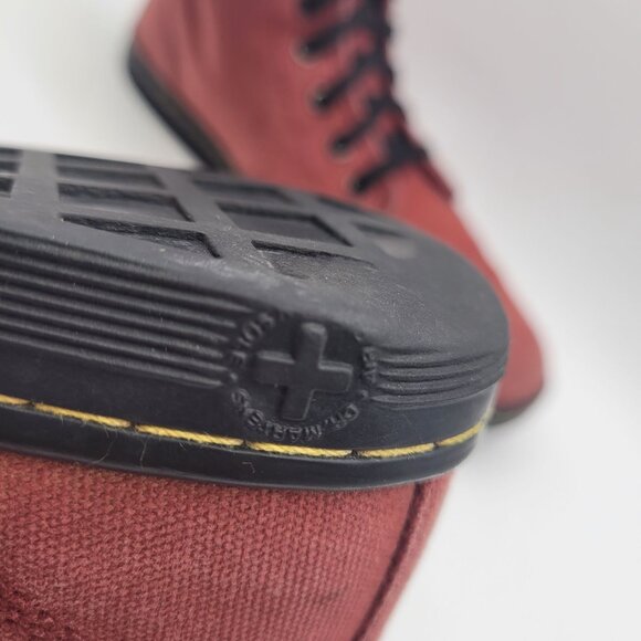 Dr. Martens Shoreditch Women's Sz 9 Canvas High Top Sneakers Boots Red - Picture 15 of 16